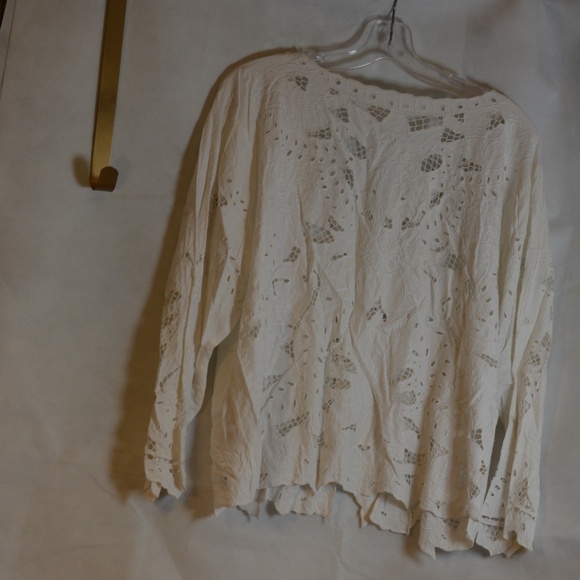 WHITE EYELET Embroidered XL White Skirt Jacket by YaYa - Picture 12 of 15